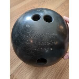 Vintage Brunswick Black Diamond Black Bowling Ball 16 Lbs INCLUDING BAG